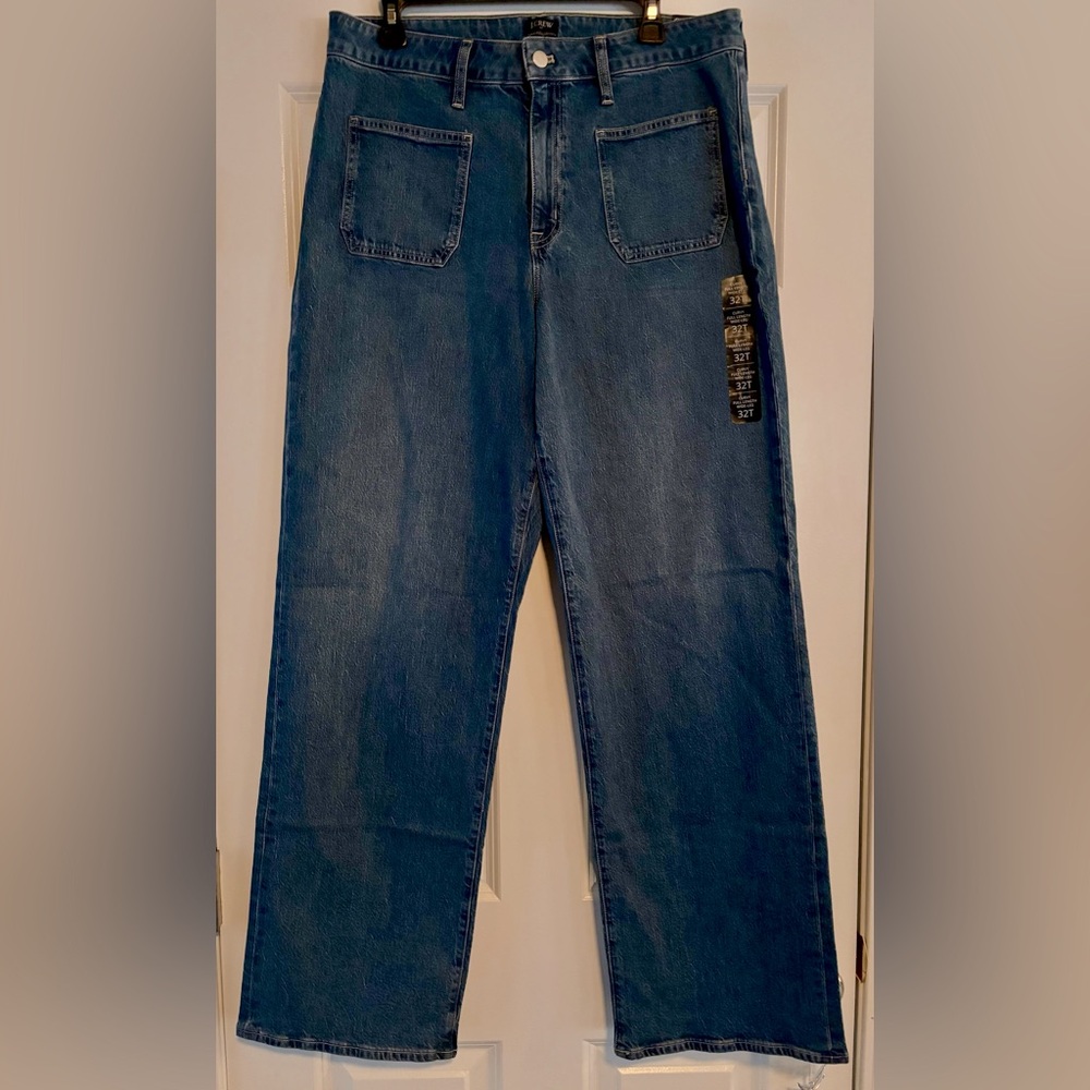 NWT J.Crew Factory Wide Leg Women's Jeans, size 32T - Picture 3 of 9